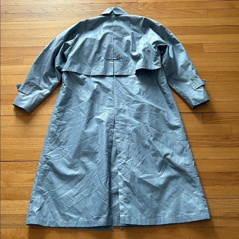 vintage London Fog blue grid raincoat trenchcoat - Picture 5 of 5
